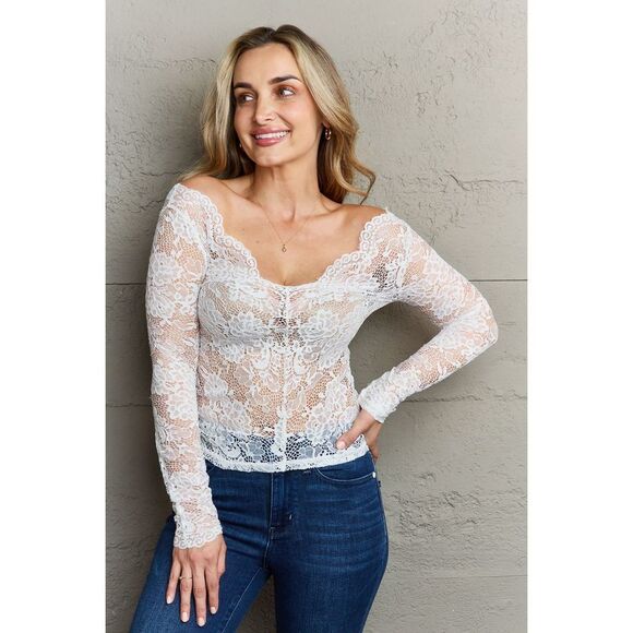 Ninexis Be Kind Off The Shoulder Lace Top - Picture 1 of 5